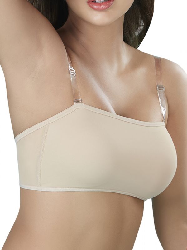 Sonari Prettycat Tube Bra for Women's |Non Wired, Detachable Straps, Seamless Soft Cup, Removable Padding, Side Bone Supper Support, Smooth Stick