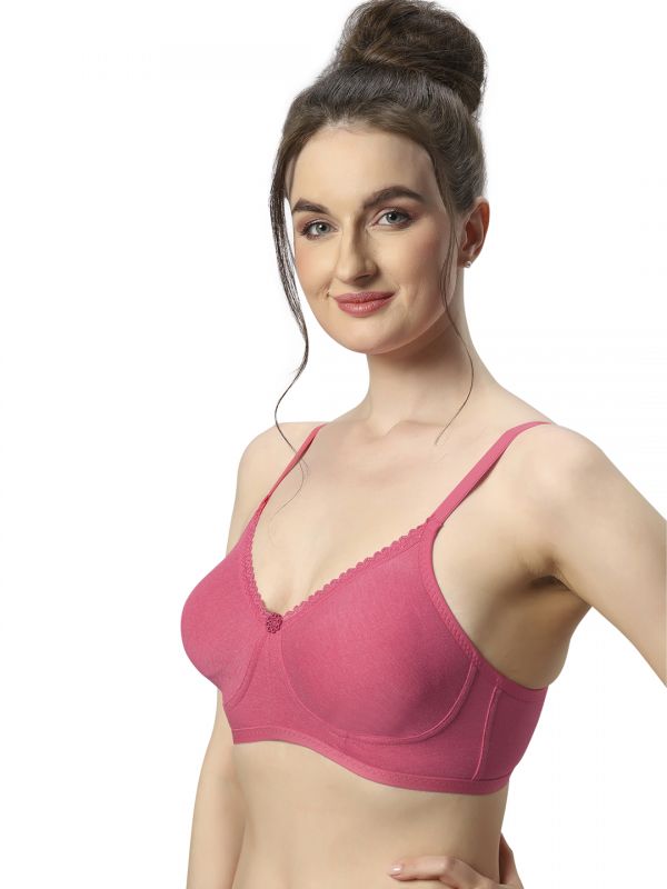 Sonari Misha Poly Cotton Soft Cup Everyday Non Padded T-Shirt Bra for Women Daily Use, Medium Coverage, Non-Wired Pack of 3 